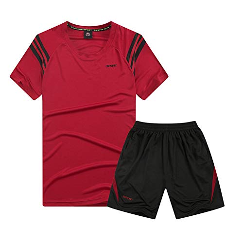 WYX - Chándal Casual para Hombre de Manga Corta para Correr, Atletismo, Deportes, Camisetas y Pantalones Cortos
