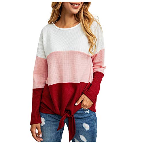 YANFANG Suéter de Punto Holgado para Mujer con Cuello Redondo y Mangas largas 3 Colores básica Casual Talla Grande Adolescente encatadora