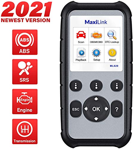 Autel MaxiLink ML629 Lector de Código de Coche Escáner OBD2 + ABS/SRS/Motor/Transmisión Herramienta de diagnóstico,Versión actualizada de ML619/AL619