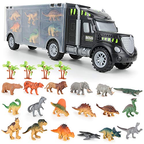 BeebeeRun Dinosaurio del Juguete Camión de Transporte con Animales Dinosaurios Juguetes,Educativo Juguetes Niños 3 4 5 años
