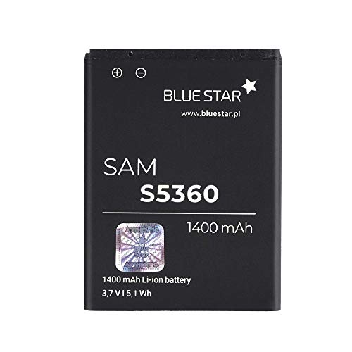 Blue Star Premium - Batería de Li-Ion litio 1400 mAh de Capacidad Carga Rapida 2.0 Compatible con el Samsung Galaxy Y S5360/Wave Y S5380