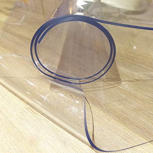 Bohrfux Protector de mesa 90 cm x 150 cm + tolerancia mantel 2 mm Protector de mesa transparente PVC lámina transparente