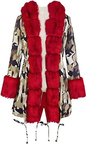 BUTERULES Mid-Length Basic Women's Warm Loose Mink Fur Collar Hooded Coat with Pockets