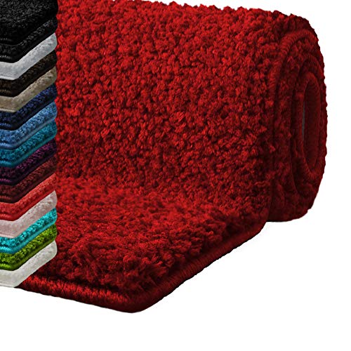casa pura Alfombras baño Antideslizante | Alfombrilla baño | Unicolor | Ultra Absorbente | Muchos Colores y tamaños (Rojo, 70x120 cm)