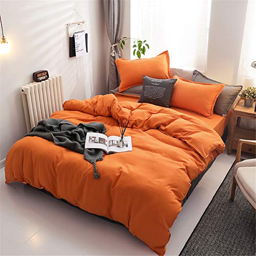 Chanyuan Zirvehome - Juego de ropa de cama (220 x 240 cm, 100% microfibra suave y agradable para dormir, 1 funda nórdica de 220 x 240 cm y 2 fundas de almohada de 80 x 80 cm), color naranja