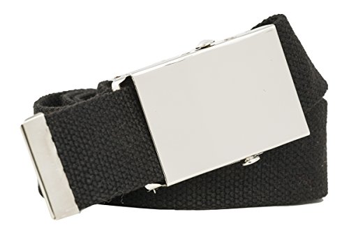 Cinturón de tela ajustable unisex - Fácil de acortar - Negro, blanco, gris y azul marino - 3 cm ancho - 160 cm - XXL - Negro - 140 cm