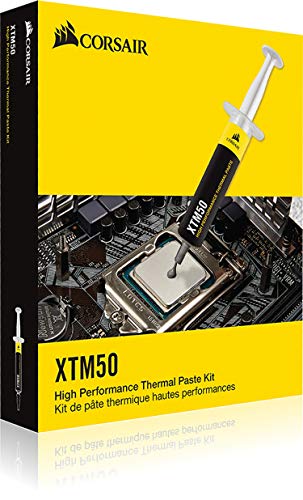 Corsair XTM50 - CPU/GPU Pasta térmica (De alto Rendimiento, Impedancia Térmica Ultra-baja, Base de óxido Zinc Premium, Incluye aplicador y esparcidor), 5 Gramos