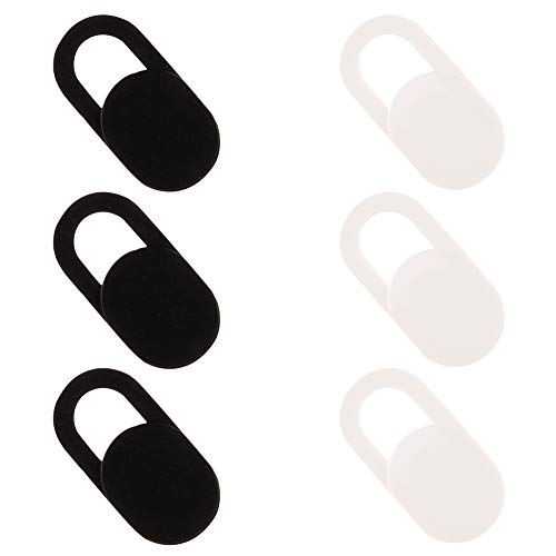 Dorisdoll - Juego de 6 fundas protectoras para cámara web (compatibles con iPhone, portátil, MacBook, PC, iMac, iPad, ordenador cámara), color blanco y negro