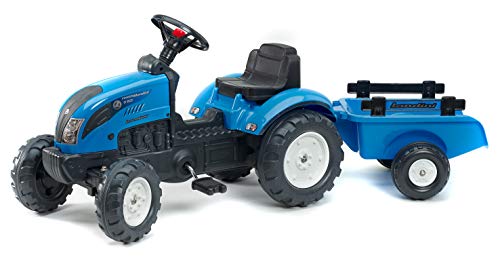 Falk 2050C Landini Powermondial 110 - Tractor a Pedales con Remolque, Color Azul