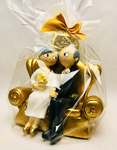 Figura pastel bodas de diamante 60 aniversario GRABADA muñecos PERSONALIZADOS para tarta o regalo
