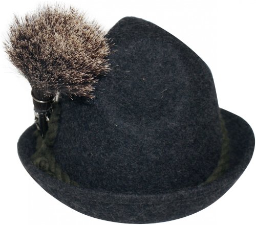 Gamsbart - Sombrero con funda sin sombrero para traje regional (pelo auténtico, multicolor, 16-17 cm)