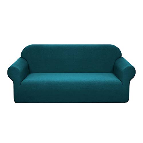 Granbest - Funda de sofá impermeable de 4 plazas con reposabrazos, revestimiento de sofá extensible jacquard para salón (4 plazas), color azul y verde