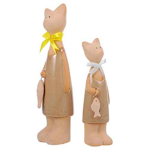 Homoyoyo 2 Figuras de Cerámica para Gatos Decoraciones de Mesa para Animales Estatuas de Porcelana para Gatos Centros de Mesa Regalos para Fiestas de Cumpleaños Regalos