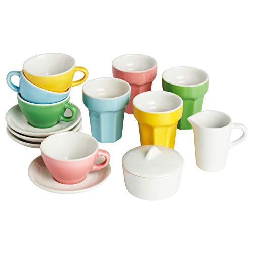 Ikea DUKTIG 001.301.48-Juego de té y café (10 Piezas), Multicolor, Stonewear