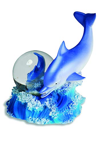 impexit - Bola de nieve de delfín con figura de delfín en resina, 9,5/8,5/7,5 cm (a)
