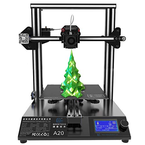 Impresora 3D GEEETECH A20 Prusa I3, fácil montaje y alta precisión de impresión, tablero de control de código abierto, tamaño 250 x 250 x 250 mm
