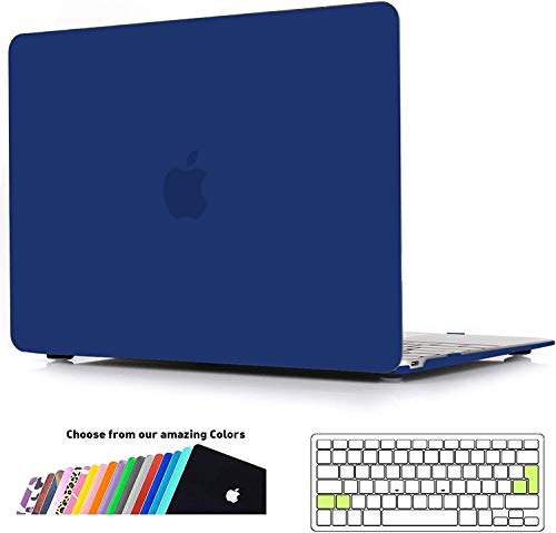 iNeseon Funda para MacBook 12 Pulgada 2015-2017, Carcasa Delgado Case Duro y Cubierta del Teclado para MacBook 12 Retina A1534, Azul Marino