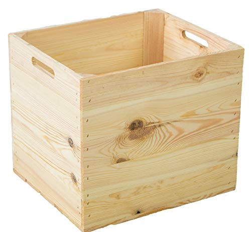 Juego de 4 cajas de madera para guardar y guardar estantes KallaxSystem, cajas de vino, cajas de fruta o estanterías, tamaño 33 x 37,5 x 32,5 cm Kallax