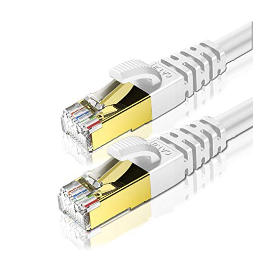 KASIMO Cable Ethernet, 2m*2 Cable Cat8 con Conector RJ45 (SFTP, 40 Gbps, 2000 MHZ, LAN Cable Blindado) para Módem, Enrutador, PC, Mac, Ordenador Portátil, Nintendo Switch, PS4