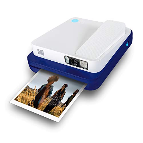 KODAK SMILE Classic Cámara Instantánea Digital c/Bluetooth, 16MP, 35 impresiones p/carga, Incluye papel ZINK 3,5 x 4,25", marcos con stickers, Azul
