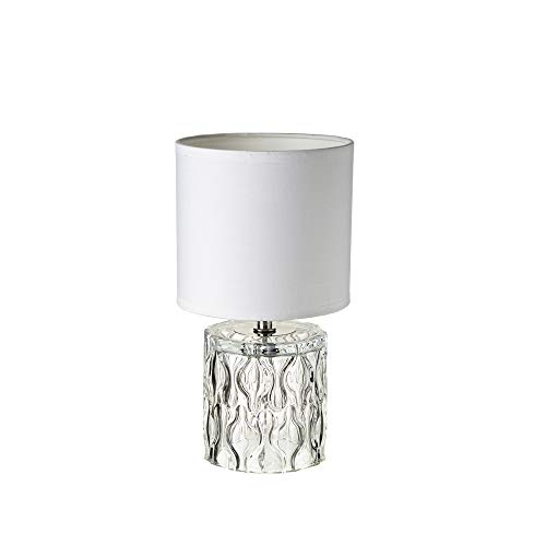 Lámpara de mesa tallada luxury de cristal blanca, de ø 15x29 cm - LOLAhome