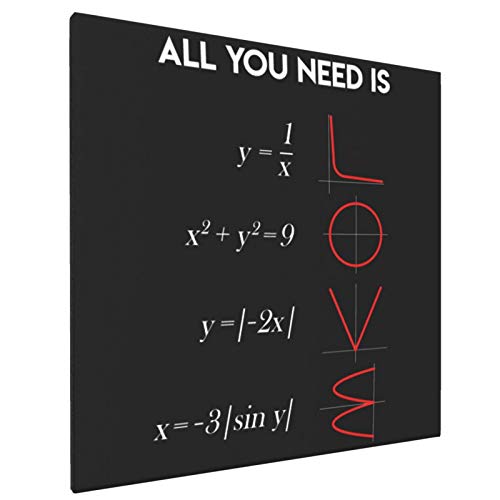 Lienzo decorativo para pared, diseño de matemáticas con texto en inglés "All You Need Is Love"