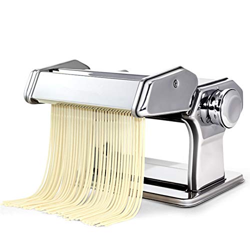 Máquina de pasta, Made in Italy, Incluye cortador, la manivela, y las instrucciones, mejor para el espagueti hecho en casa Masa Fresca