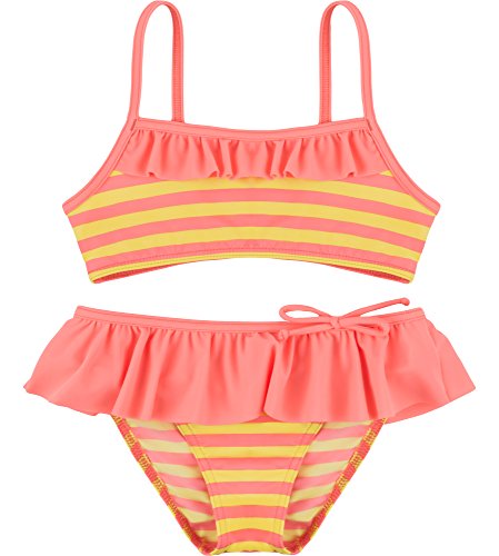 Merry Style Conjunto Bikini Trajes de Baño 2 Piezas Niña MSVRKind3 (Amarillo/Salmón, 3-4 Años)