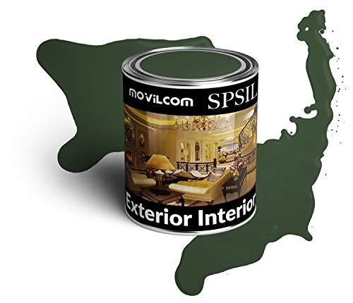 MovilCom® - Bote de pintura alquídica esmalte interior exterior color Verde carruajes, 125ml, mod.8748
