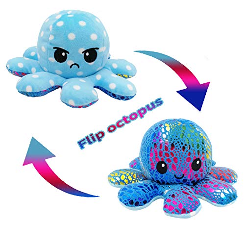 NL Doble cara Flip Octopus peluche reversible suave pulpo Animals juguete muñeca regalos para 0-3 3-6 6-9 6-18 meses 1-6 años