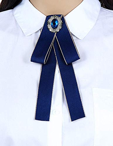 Nuevas perlas de imitación broches de flores cinta lazo cuello alfileres ramillete camisa corbata corbata broches de boda joyería regalo para mujer-blue_brooch