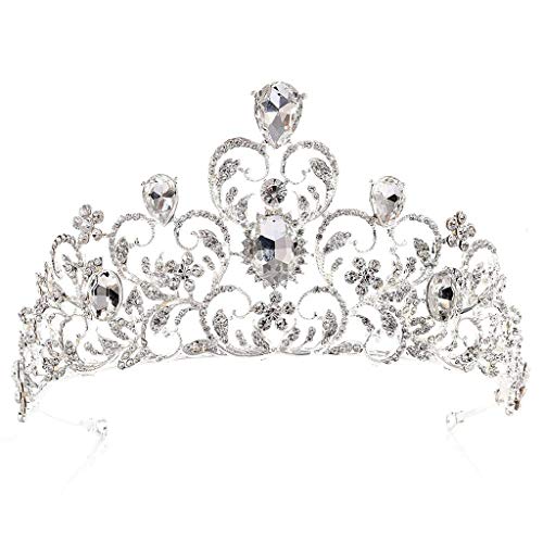NXYJD Las Coronas de Novia Tiaras de Cristal Prom Queen Rhinestone de la Corona del Concurso de Coronas Princesa Corona for Muchachas de Las Mujeres (Color : D)