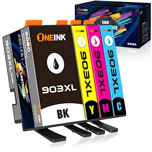 ONEINK 903XL - Cartucho de tinta compatible con HP 903 XL para impresora HP Officejet Pro 6950 6960 6970 All-in-One (1 negro, 1 cian, 1 magenta y 1 amarillo)