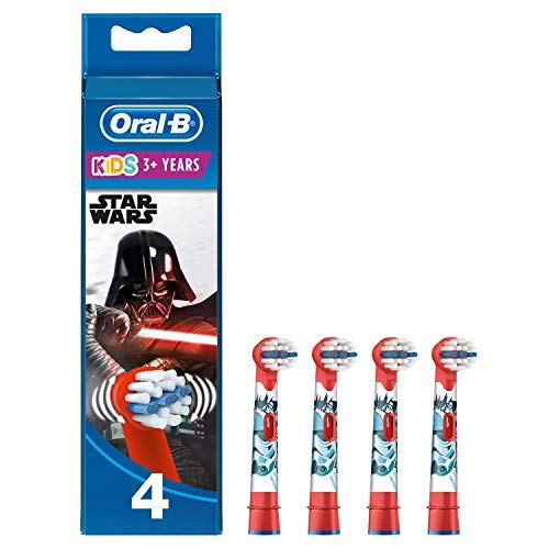 Oral-B Genuino Kids Stages Star Wars Cabezales de cepillo de dientes rojo, recambios para cepillo de dientes eléctrico, adecuado para niños de 3 a 6 años
