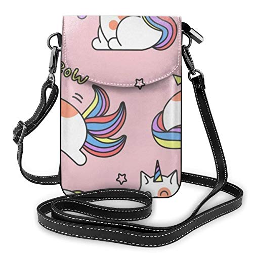 PageHar Cat Unicorn Small Messenger Bag Bolsos casuales Monedero para teléfono Billetera de hombro