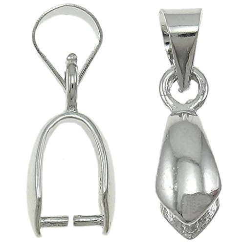 Perlin - 20 trabillas, ojales, colgantes, cierre de cadena, clip para accesorios de bricolaje, joyas, collar, conector, ojal colgante chapado en plata, 15 mm, M120 x 2.