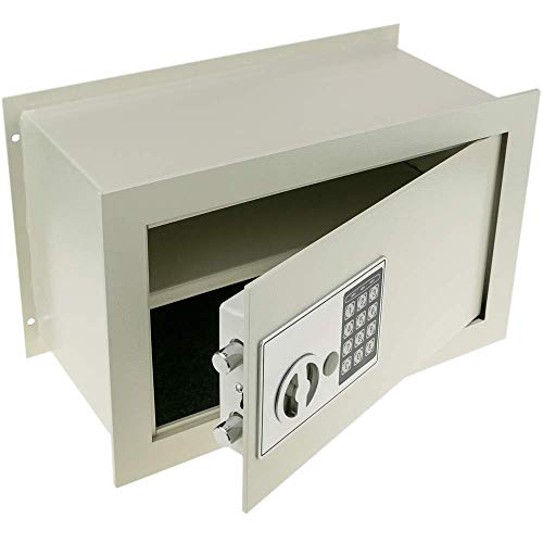 PrimeMatik - Caja Fuerte de Seguridad empotrada con código electrónico Digital 36x19x23cm Beige