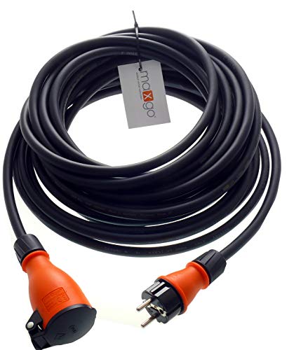 Protección de contacto goma – Extensión de cable H07RN-F 3 x 2,5 mm² (IP44 – exteriores) AC 230 V/16 A