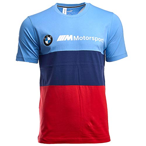 PUMA Camiseta con Logotipo de BMW Motorsport de Fórmula 1 para Hombre, Color Azul Marino y Rojo de Alto Riesgo, M