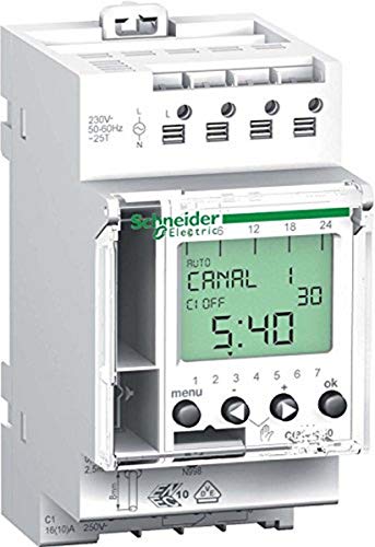 Schneider Electric CCT15720 IHP Conmutador Intuitivo, 1 Canal, 24 Horas / 7 Días, 85mm x 45mm x 66mm, Blanco