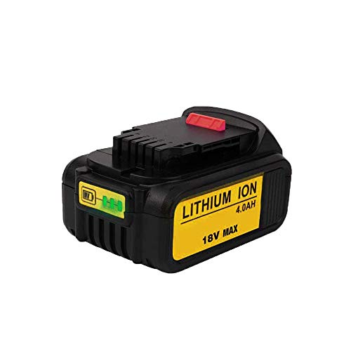 SHGEEN Batería de ion de litio para Dewalt 18 V DCB184, DCB200, DCB180, DCB181, DCB182 y DCB201 (4,0 Ah, 18 V/20 V, con indicador de carga LED)