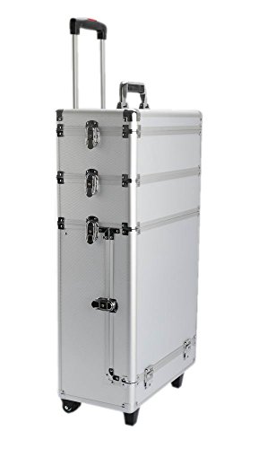 Sistema de transporte de 3 piezas IQE-Storage TB-M8, 3 maletas, con tensores, largo x ancho x alto: 610 mm x 430 mm x 242 mm, plateado