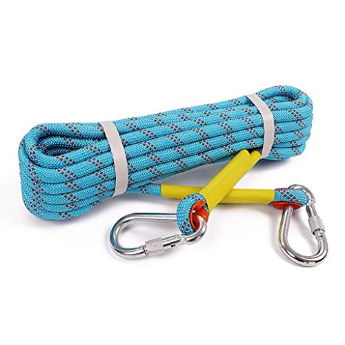 Sólido Cuerda de cuerda de escalada azul exterior - Diámetro 10.5mm, cuerda de escape de incendio de rescate de emergencia, cuerda de nylon resistente al desgaste (tamaño: 60 m) ( Size : 100m )