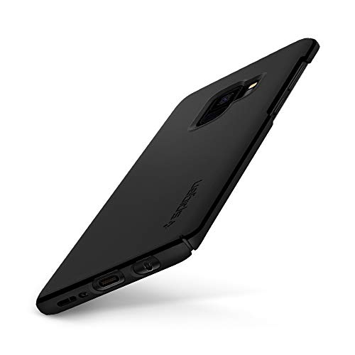 Spigen Funda Thin Fit Compatible con Samsung Galaxy S9 (2018), Diseño estilizado y Compacto - Negro Mate