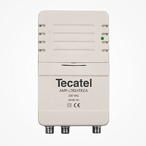 Tecatel - Amplificador de señal Interior para Antena de televisión de 2 Salidas, con Filtro LTE