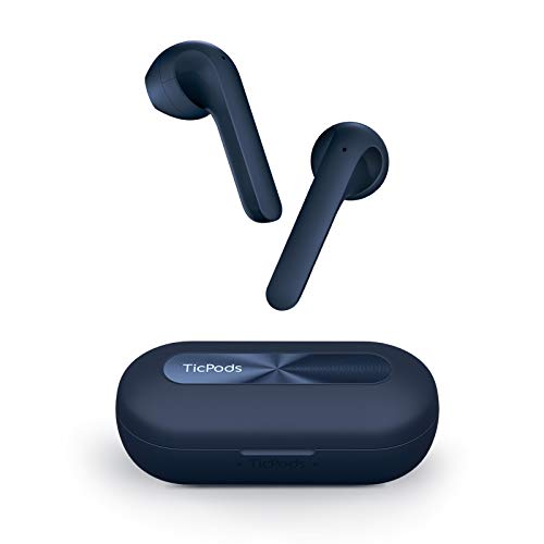TicPods 2 Pro Plus True Wireless Earbuds, Conexión Independiente, Bluetooth 5.0 con micrófono Dual, Diseño Semi-en la Oreja, Asistente de Voz, Gesto con la Cabeza, Controles táctiles, IPX4, Azul
