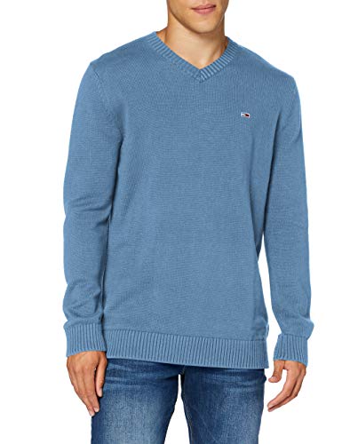 Tommy Hilfiger TJM Essential V-Neck Sweater Suter, Vintage Denim, XL para Hombre