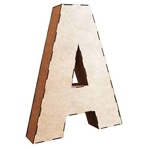 Wood Addicts Letras 3D de Madera de 58 cms. Kit a Montar. Abecedario Completo, para decoración Interior, Fiestas, Bodas, Aniversarios, bautizos, comuniones, etc. (B)