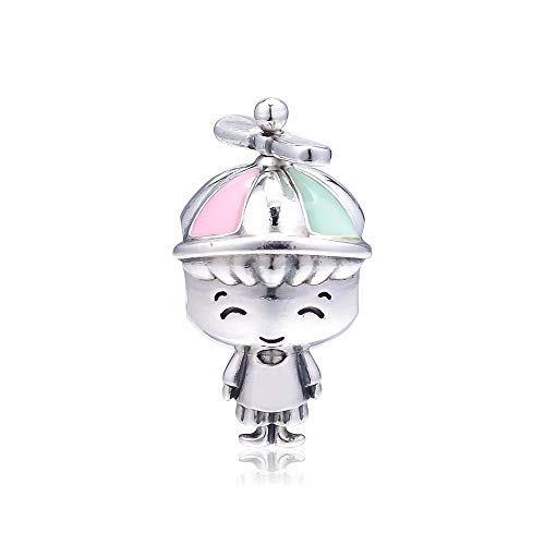 WUXEGHK Charms 925 Silver Original Fit Pandora Pulseras De Plata Esterlina Sombrero De Hélice Boy Charm Beads para Mujeres DIY Jewelry
