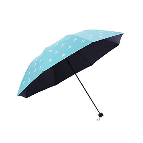 Y-S Paraguas Plegables Bloque de Agua Paraguas Negro Paraguas de Protección Creativa UV Lluvia Y Lluvia Doble Uso Paraguas de Caucho Negro de Tres Pliegues (Velero)